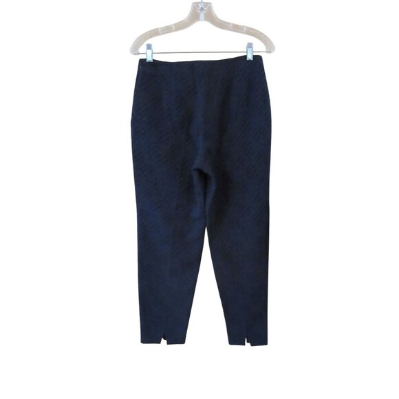 Piazza Sempione Audrey Black Textured Side Zip Crop Pants Sz 44 - Picture 12 of 13